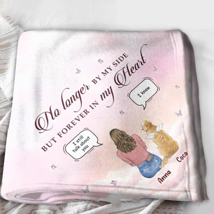 Personalized Memorial Pet Fleece Throw Blanket/Quilt - Memorial Gift Idea for Dog/Cat Owners - No Longer By My Side But Forever In My Heart