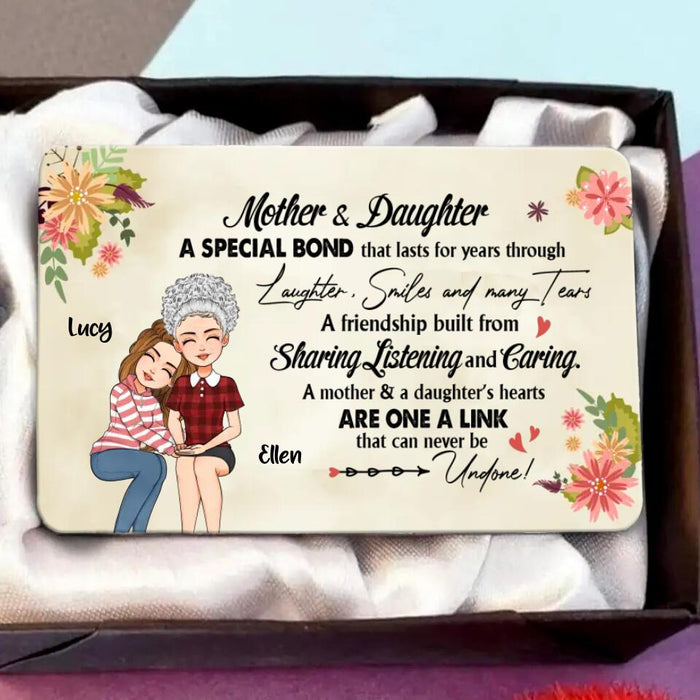 Personalized Mom Aluminum Wallet Card - Gift Idea For Mother's Day From Daughter - Mother And Daughter A Special Bond
