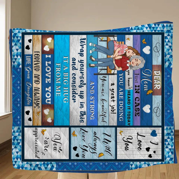 Personalized Mom & Daughter Fleece Throw Blanket/Quilt - Gift Idea For Mother's Day From Daughter - You Are Doing A Great Job