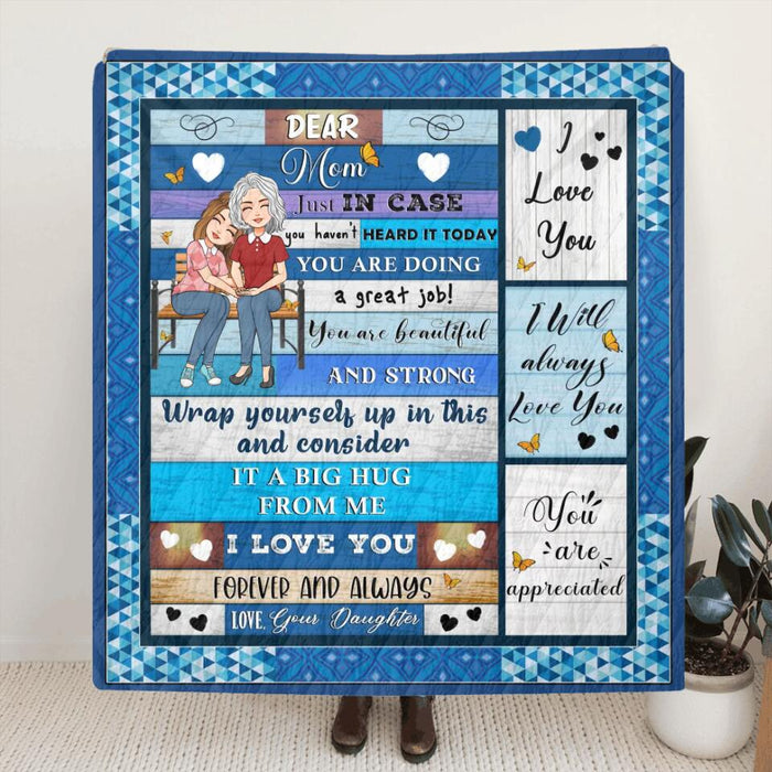 Personalized Mom & Daughter Fleece Throw Blanket/Quilt - Gift Idea For Mother's Day From Daughter - You Are Doing A Great Job