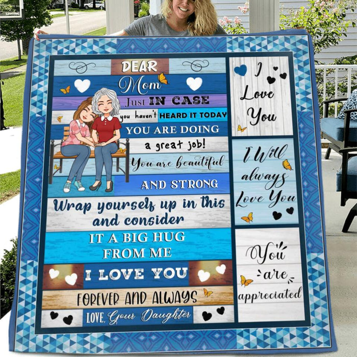 Personalized Mom & Daughter Fleece Throw Blanket/Quilt - Gift Idea For Mother's Day From Daughter - You Are Doing A Great Job