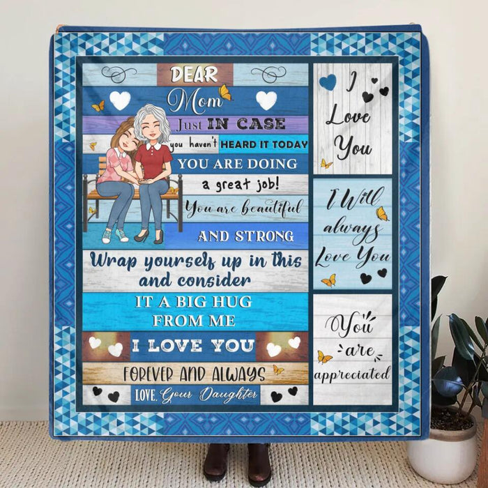 Personalized Mom & Daughter Fleece Throw Blanket/Quilt - Gift Idea For Mother's Day From Daughter - You Are Doing A Great Job