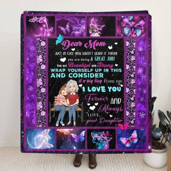 Personalized Mom & Daughter Fleece Throw Blanket/Quilt - Gift Idea For Mother's Day From Daughter - I Love You Forever And Always