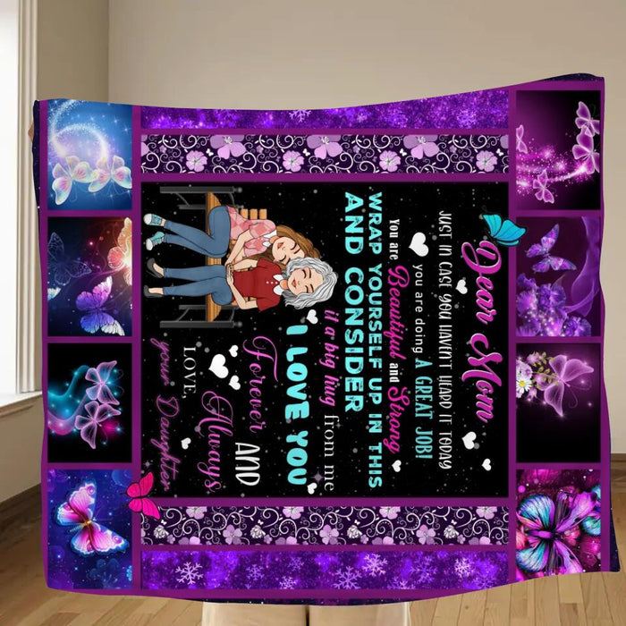 Personalized Mom & Daughter Fleece Throw Blanket/Quilt - Gift Idea For Mother's Day From Daughter - I Love You Forever And Always