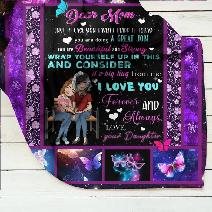 Personalized Mom & Daughter Fleece Throw Blanket/Quilt - Gift Idea For Mother's Day From Daughter - I Love You Forever And Always