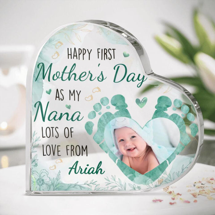 Personalized Baby Photo Acrylic Plaque - Gift Idea For Mother's Day - Happy First Mother's Day As My Nana