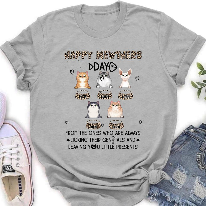 Personalized Cats Unisex T-Shirt/Long Sleeve/Pullover Hoodie/Sweatshirt - Up to 5 Cats - Gift Idea For Cat Lovers - Happy Mewthers Day