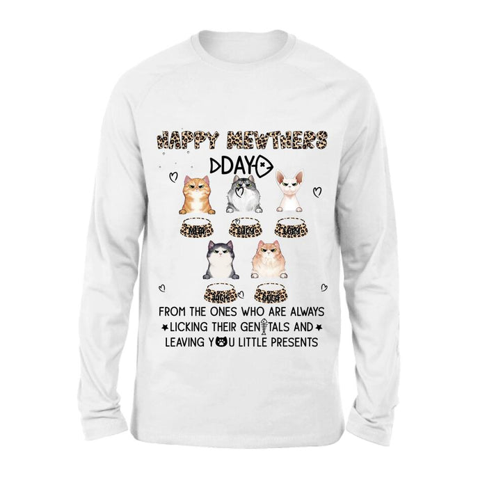 Personalized Cats Unisex T-Shirt/Long Sleeve/Pullover Hoodie/Sweatshirt - Up to 5 Cats - Gift Idea For Cat Lovers - Happy Mewthers Day