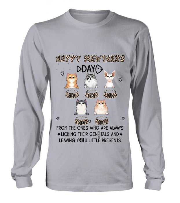 Personalized Cats Unisex T-Shirt/Long Sleeve/Pullover Hoodie/Sweatshirt - Up to 5 Cats - Gift Idea For Cat Lovers - Happy Mewthers Day