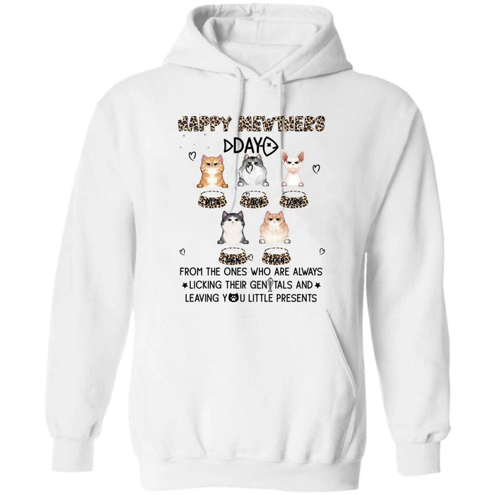 Personalized Cats Unisex T-Shirt/Long Sleeve/Pullover Hoodie/Sweatshirt - Up to 5 Cats - Gift Idea For Cat Lovers - Happy Mewthers Day