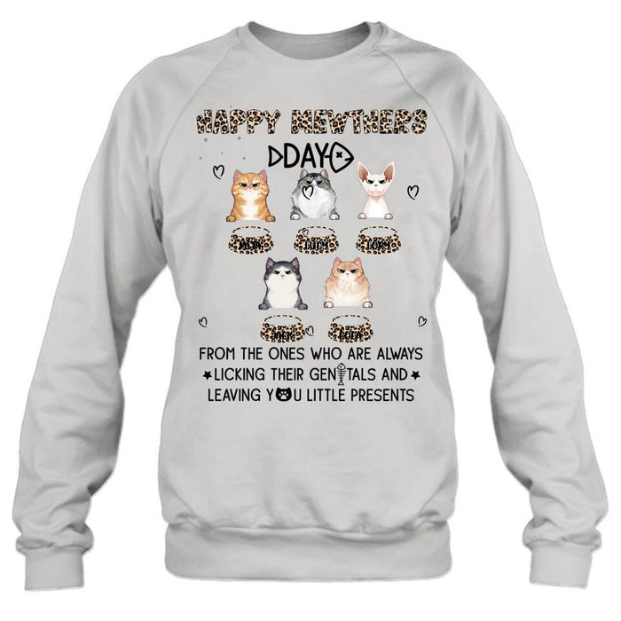 Personalized Cats Unisex T-Shirt/Long Sleeve/Pullover Hoodie/Sweatshirt - Up to 5 Cats - Gift Idea For Cat Lovers - Happy Mewthers Day