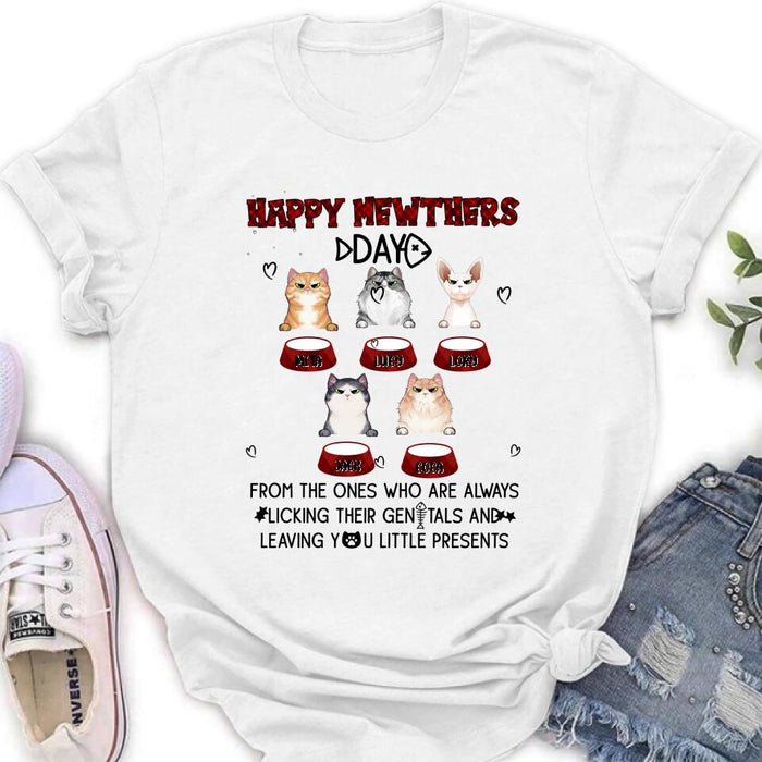 Personalized Cats Unisex T-Shirt/Long Sleeve/Pullover Hoodie/Sweatshirt - Up to 5 Cats - Best Gift Idea For Cat Lovers - Happy Mewthers Day