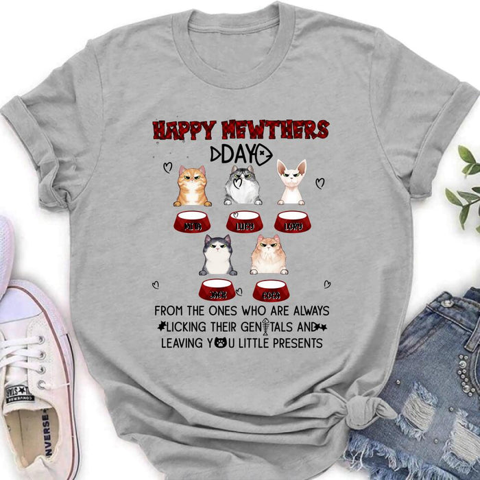 Personalized Cats Unisex T-Shirt/Long Sleeve/Pullover Hoodie/Sweatshirt - Up to 5 Cats - Best Gift Idea For Cat Lovers - Happy Mewthers Day