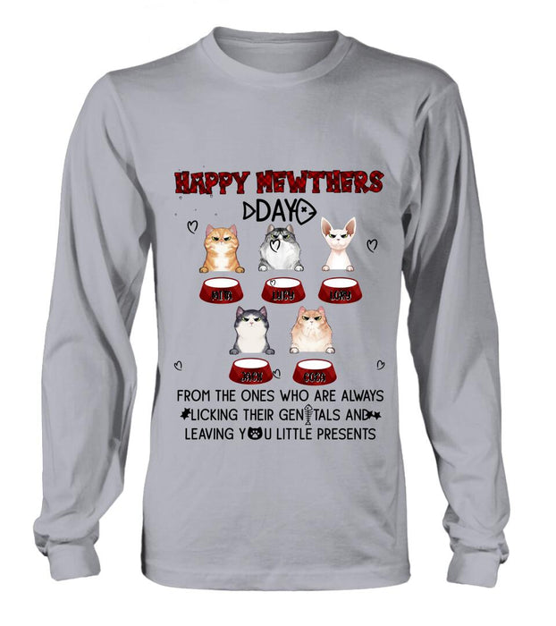 Personalized Cats Unisex T-Shirt/Long Sleeve/Pullover Hoodie/Sweatshirt - Up to 5 Cats - Best Gift Idea For Cat Lovers - Happy Mewthers Day