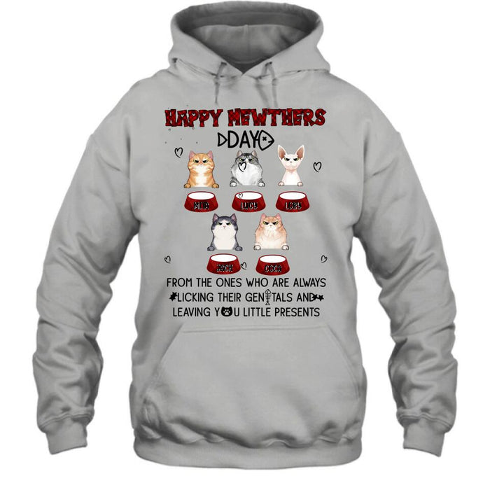 Personalized Cats Unisex T-Shirt/Long Sleeve/Pullover Hoodie/Sweatshirt - Up to 5 Cats - Best Gift Idea For Cat Lovers - Happy Mewthers Day