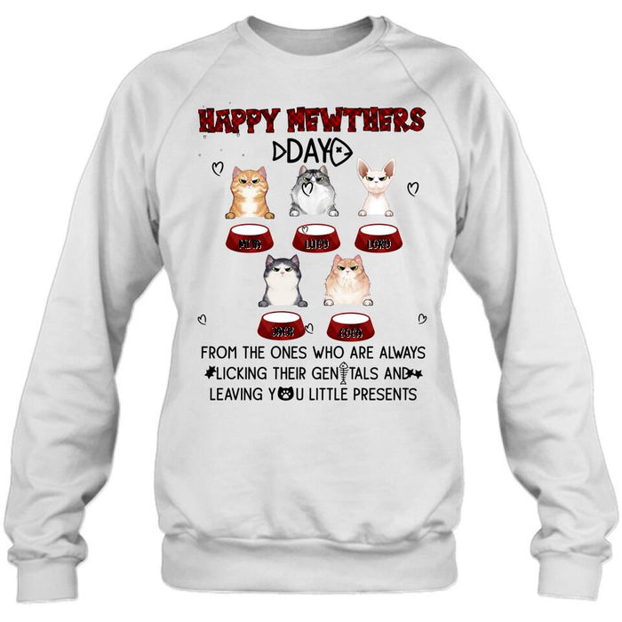 Personalized Cats Unisex T-Shirt/Long Sleeve/Pullover Hoodie/Sweatshirt - Up to 5 Cats - Best Gift Idea For Cat Lovers - Happy Mewthers Day