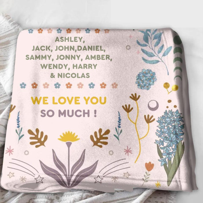 Personalized Grandma Fleece Throw Blanket/Quilt - Mother's Day Gift Idea for Grandma - Pretend This Is A Big Warm Hug From All Of Us