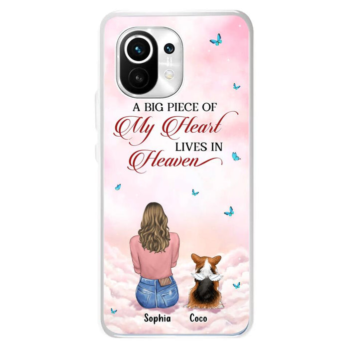 Personalized Memorial Pet Phone Case - Up to 4 Pets - Memorial Gift Idea For Dog/Cat Owner - A Big Piece Of My Heart Lives In Heaven - Case For Xiaomi/Oppo/Huawei