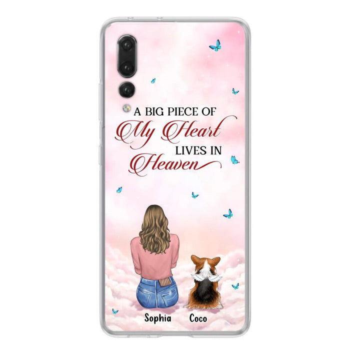 Personalized Memorial Pet Phone Case - Up to 4 Pets - Memorial Gift Idea For Dog/Cat Owner - A Big Piece Of My Heart Lives In Heaven - Case For Xiaomi/Oppo/Huawei