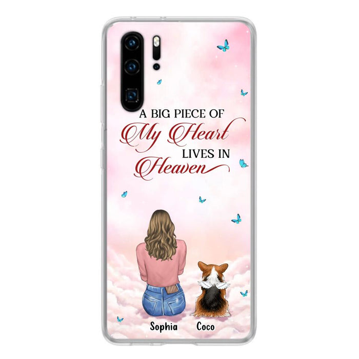 Personalized Memorial Pet Phone Case - Up to 4 Pets - Memorial Gift Idea For Dog/Cat Owner - A Big Piece Of My Heart Lives In Heaven - Case For Xiaomi/Oppo/Huawei