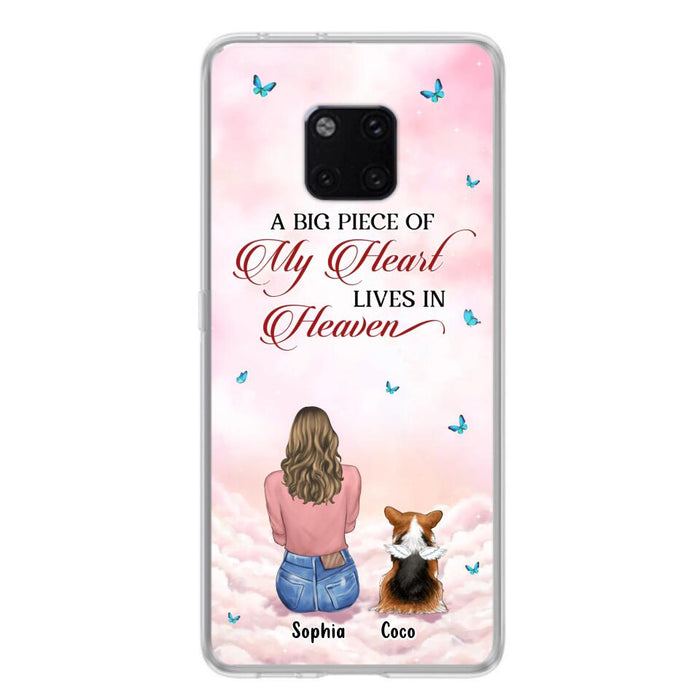 Personalized Memorial Pet Phone Case - Up to 4 Pets - Memorial Gift Idea For Dog/Cat Owner - A Big Piece Of My Heart Lives In Heaven - Case For Xiaomi/Oppo/Huawei
