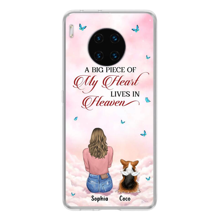 Personalized Memorial Pet Phone Case - Up to 4 Pets - Memorial Gift Idea For Dog/Cat Owner - A Big Piece Of My Heart Lives In Heaven - Case For Xiaomi/Oppo/Huawei