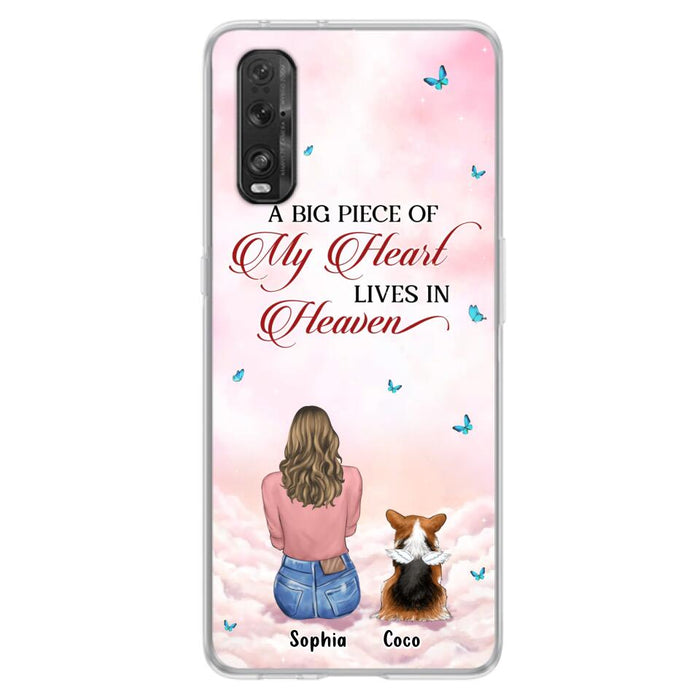 Personalized Memorial Pet Phone Case - Up to 4 Pets - Memorial Gift Idea For Dog/Cat Owner - A Big Piece Of My Heart Lives In Heaven - Case For Xiaomi/Oppo/Huawei
