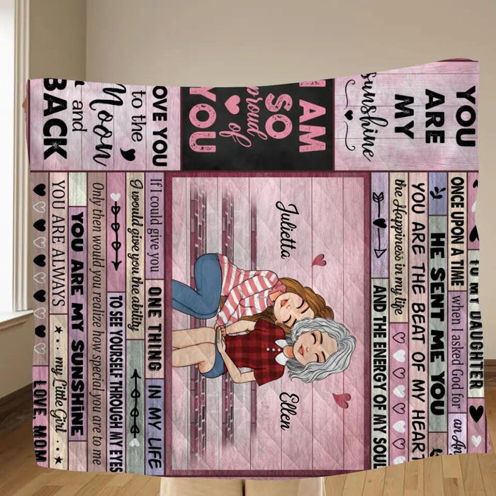 Personalized To My Daughter Fleece Throw Blanket/Quilt - Gift For Daughter From Mom - When I Asked God For An Angel He Sent Me You