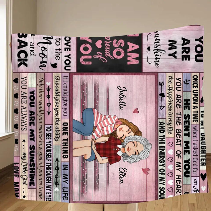 Personalized To My Daughter Fleece Throw Blanket/Quilt - Gift For Daughter From Mom - When I Asked God For An Angel He Sent Me You