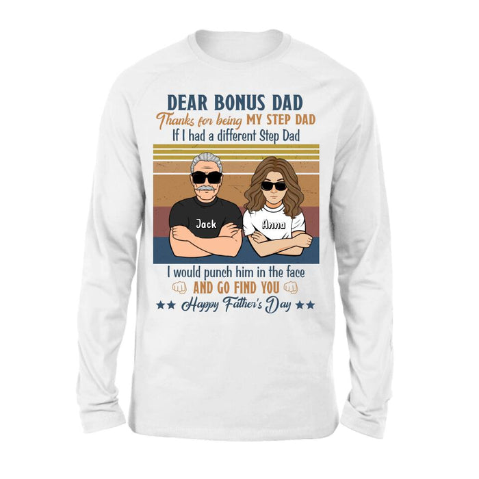Personalized Dear Bonus Father T-shirt/Long Sleeve/Sweatshirt/Hoodie - Father's Day Gift Idea To Step Father