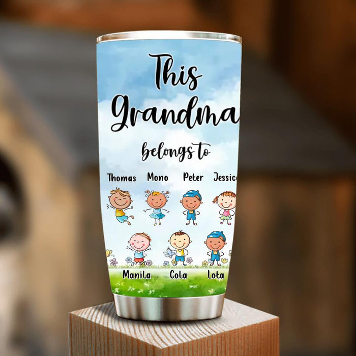 Personalized Grandma Tumbler - Up to 7 Kids - Mother's Day Gift For Grandma - This Grandma Belongs To