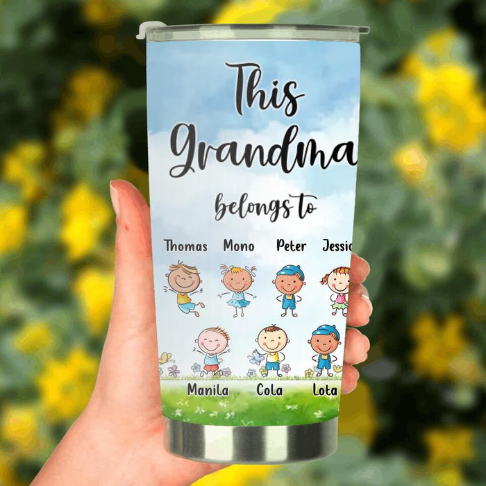 Personalized Grandma Tumbler - Up to 7 Kids - Mother's Day Gift For Grandma - This Grandma Belongs To