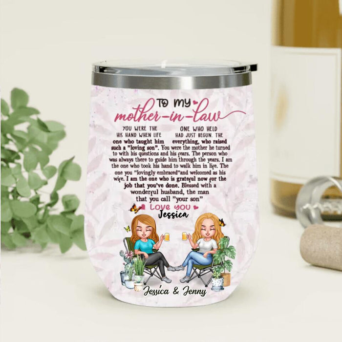 Personalized To My Mother In Law Wine Tumbler - Mother's Day gifts