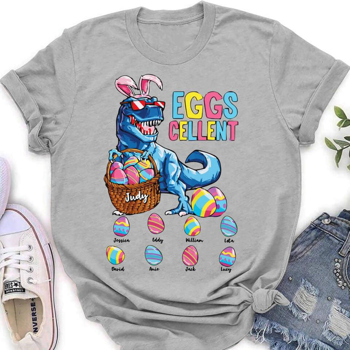 Personalized Dinosaur Eggs Cellent T-shirt/Long Sleeve/Sweatshirt/Hoodie - Gift Idea For Easter Day - Up to 8 Eggs - Dinosaur Eggs Cellent Easter