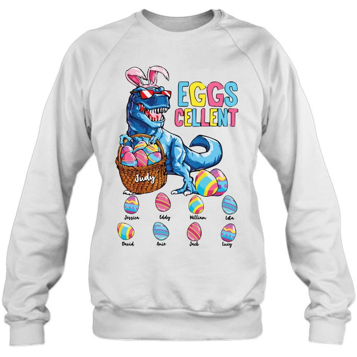 Personalized Dinosaur Eggs Cellent T-shirt/Long Sleeve/Sweatshirt/Hoodie - Gift Idea For Easter Day - Up to 8 Eggs - Dinosaur Eggs Cellent Easter
