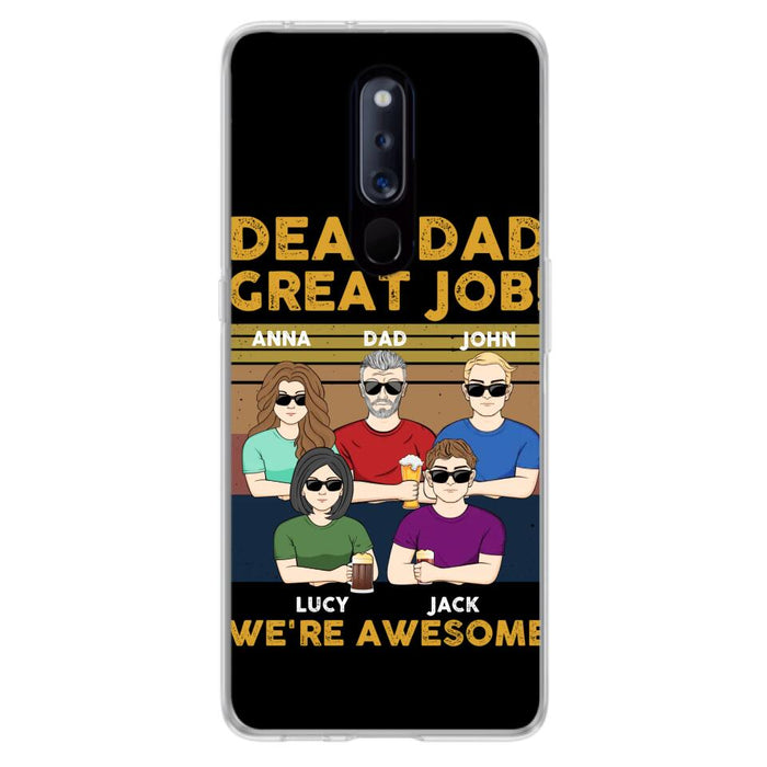 Personalized Dad Phone Case - Dad With Up to 4 Children - Gift Idea For Father's Day/Birthday - Dear Dad Great Job I'm Awesome - Case For Xiaomi/ Oppo/ Huawei
