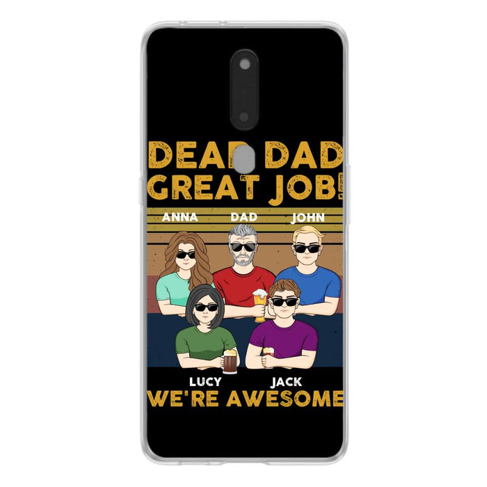 Personalized Dad Phone Case - Dad With Up to 4 Children - Gift Idea For Father's Day/Birthday - Dear Dad Great Job I'm Awesome - Case For Xiaomi/ Oppo/ Huawei