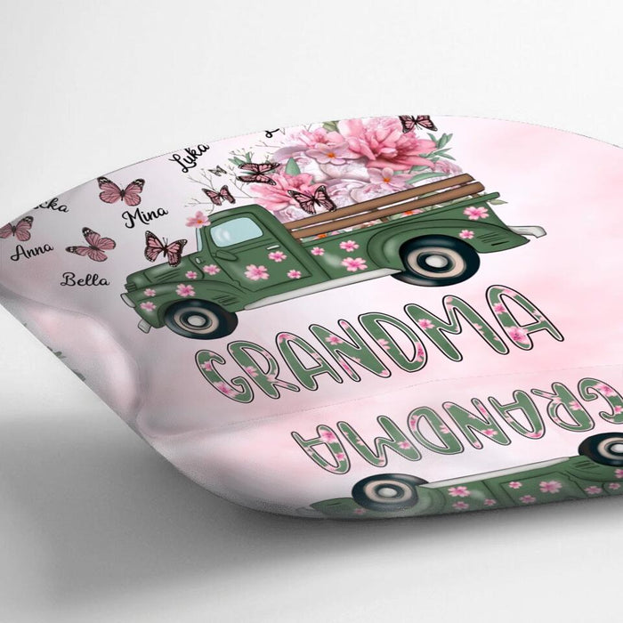 Personalized Nana Pillow Cover - Gift Idea For Grandma/Mother's Day - Up to 12 Butterflies - Nana