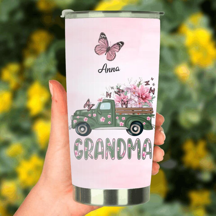 Personalized Nana Tumbler - Gift Idea For Grandma/Mother's Day - Up to 12 Butterflies - Grandma