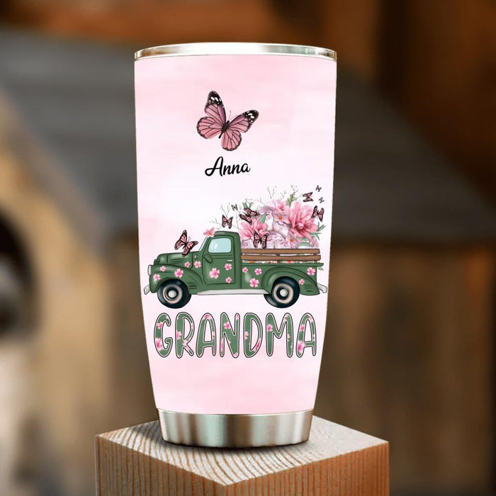 Personalized Nana Tumbler - Gift Idea For Grandma/Mother's Day - Up to 12 Butterflies - Grandma