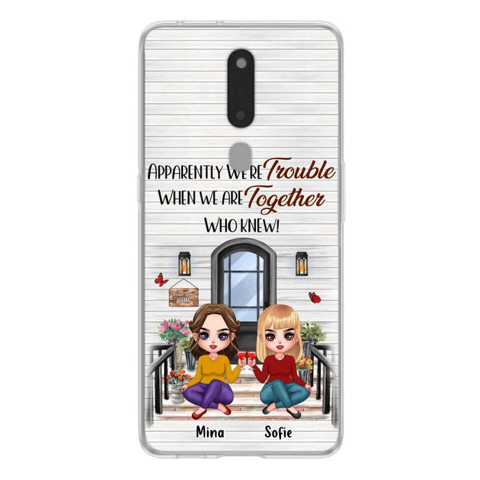 Personalized Besties Phone Case - Up to 5 Girls - Gift Idea For Besties/Friends/Sisters - Apparently We're Trouble When We Are Together Who Knew! - Case For Xiaomi/Oppo/Huawei