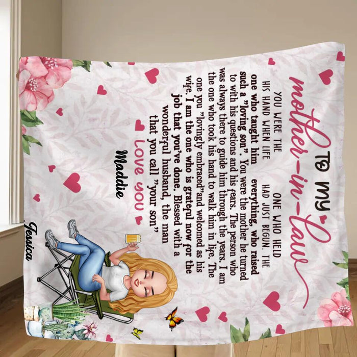 Personalized Mother-In-Law Fleece Throw Blanket/Quilt - Best Gift Idea For Mother's Day - To My Mother-In-Law