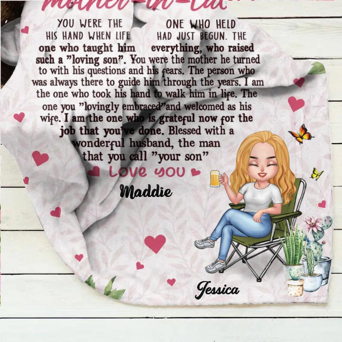 Personalized Mother-In-Law Fleece Throw Blanket/Quilt - Best Gift Idea For Mother's Day - To My Mother-In-Law