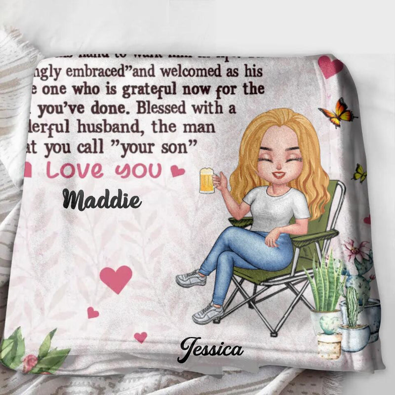 Personalized Mother-In-Law Fleece Throw Blanket/Quilt - Best Gift Idea For Mother's Day - To My Mother-In-Law