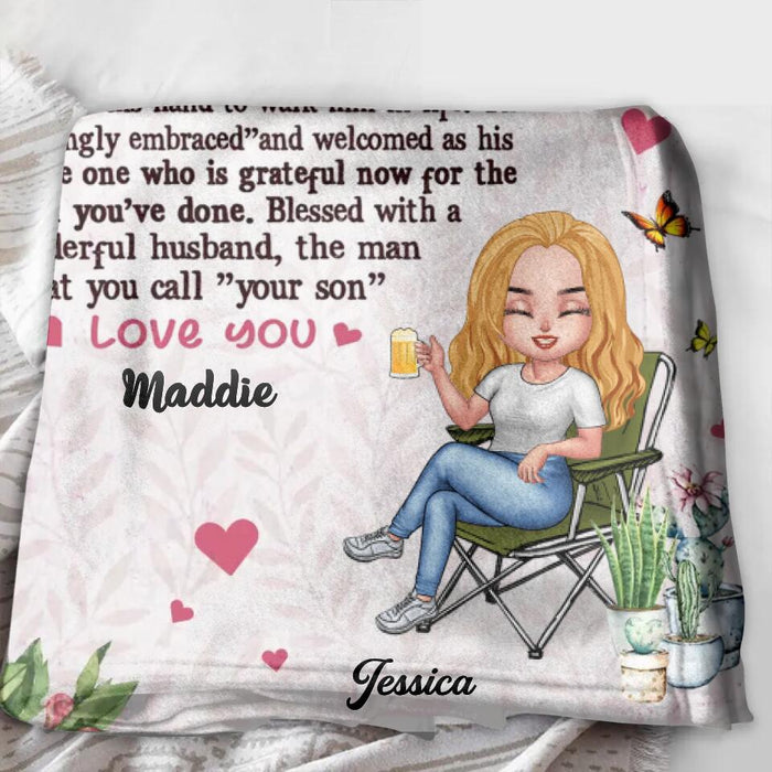 Personalized Mother-In-Law Fleece Throw Blanket/Quilt - Best Gift Idea For Mother's Day - To My Mother-In-Law