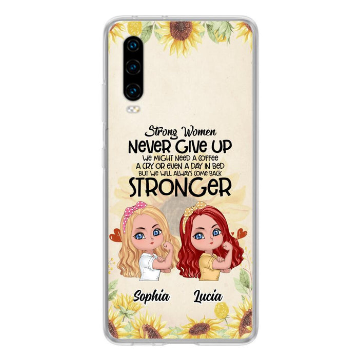 Personalized Strong Women Phone Case - Up to 5 Women - Gift Idea For Friends/Besties/Sisters - Never Give Up - Case for Xiaomi/Huawei/Oppo
