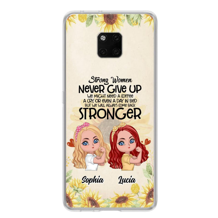 Personalized Strong Women Phone Case - Up to 5 Women - Gift Idea For Friends/Besties/Sisters - Never Give Up - Case for Xiaomi/Huawei/Oppo