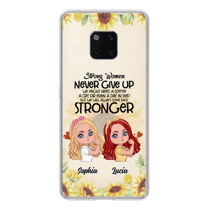 Personalized Strong Women Phone Case - Up to 5 Women - Gift Idea For Friends/Besties/Sisters - Never Give Up - Case for Xiaomi/Huawei/Oppo