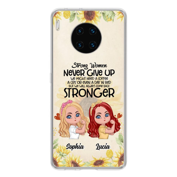 Personalized Strong Women Phone Case - Up to 5 Women - Gift Idea For Friends/Besties/Sisters - Never Give Up - Case for Xiaomi/Huawei/Oppo