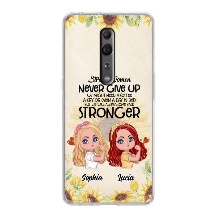 Personalized Strong Women Phone Case - Up to 5 Women - Gift Idea For Friends/Besties/Sisters - Never Give Up - Case for Xiaomi/Huawei/Oppo